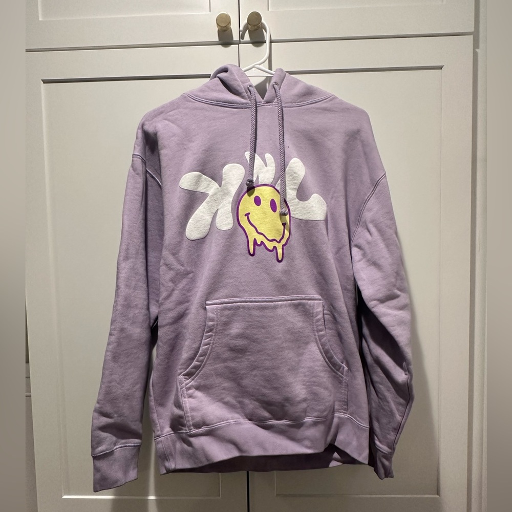 KNJ Hoodie - purple smiley face